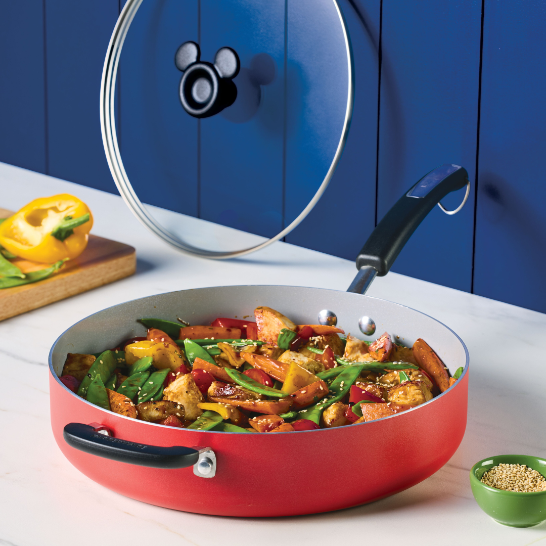 Bon Voyage 4.5-Quart Ceramic Nonstick Sauté Pan with Lid and Helper Handle - 