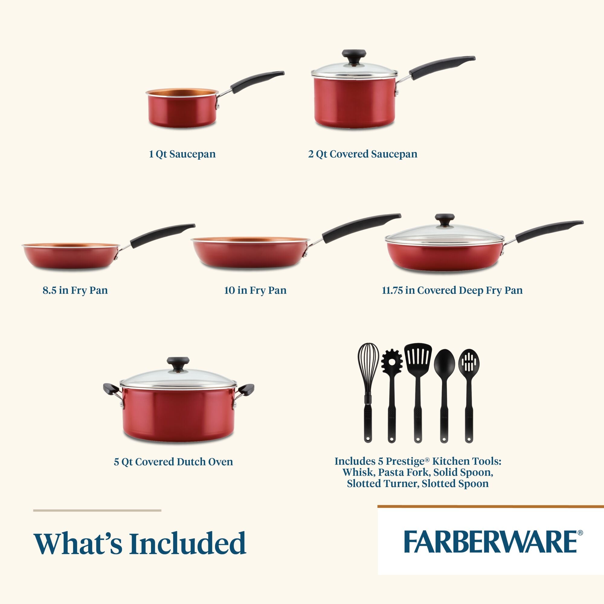 14-Piece Aluminum Cookware Set — Farberware Cookware
