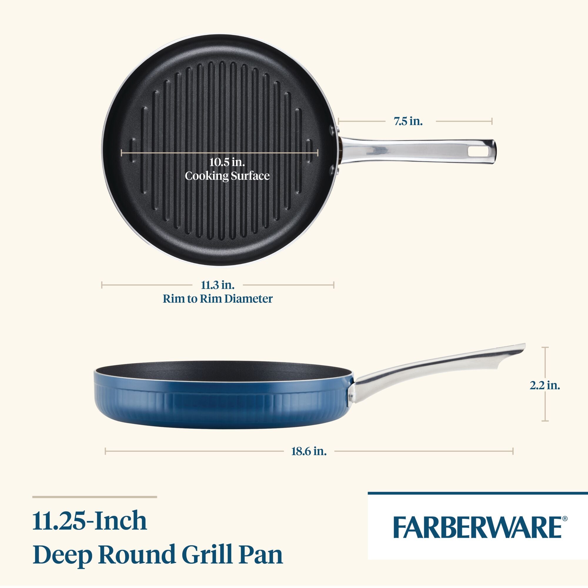 Farberware Aluminum 11.25 Nonstick Frying Pan, 11.25-Inch