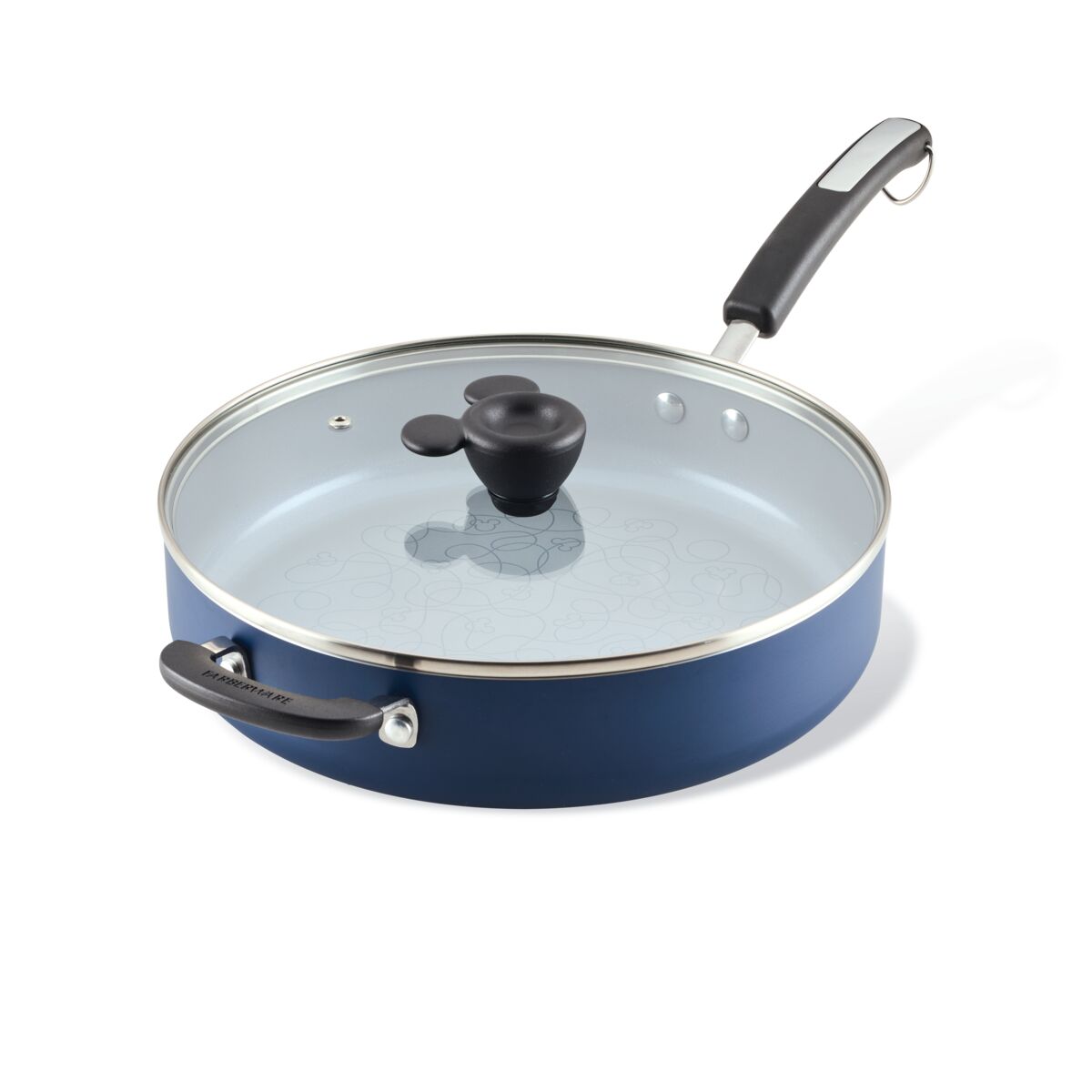 Bon Voyage 4.5-Quart Ceramic Nonstick Sauté Pan with Lid and Helper Handle, displayed on a white background, is ideal for your next kitchen adventure.
