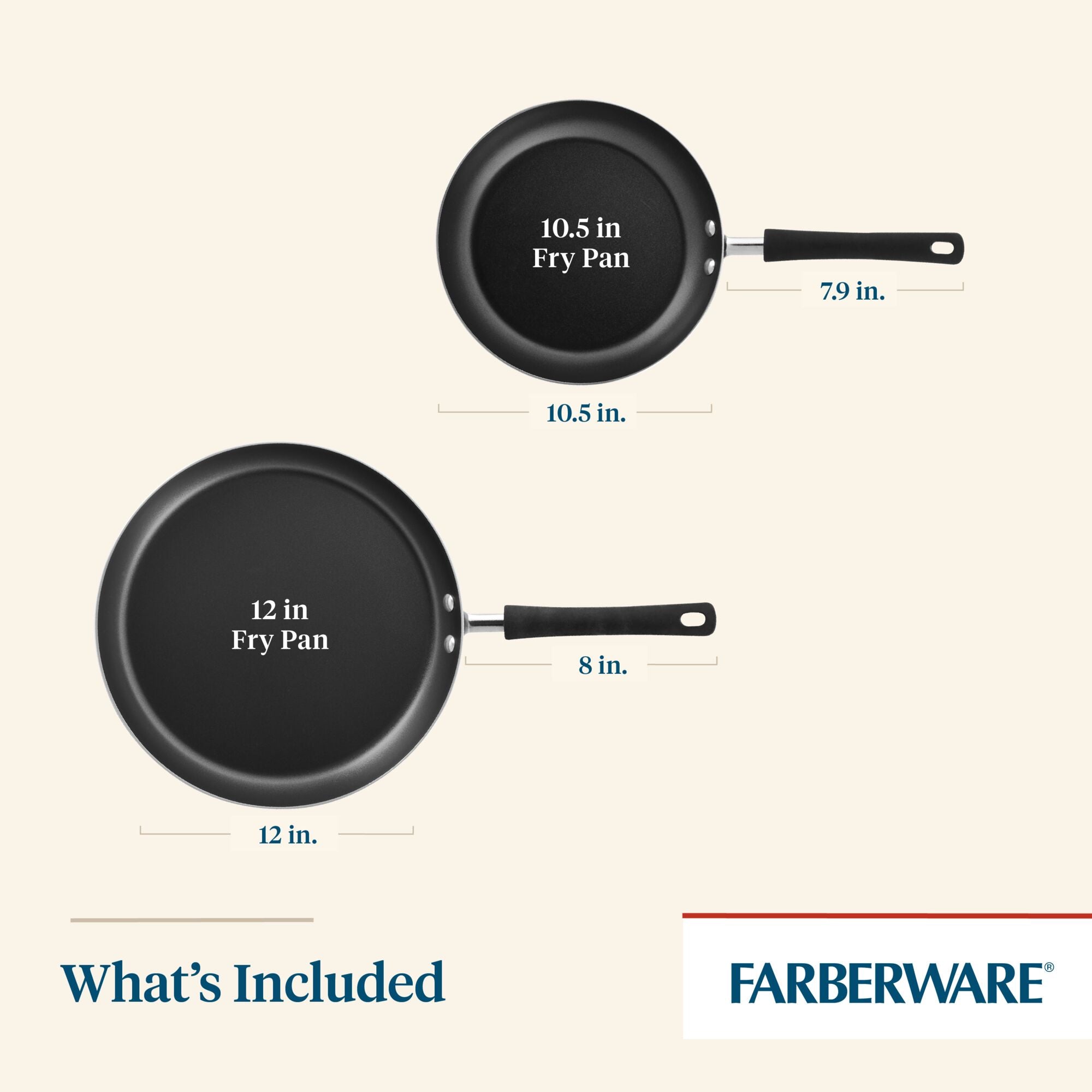 .5" & " Nonstick Frying Pan Set — Farberware Cookware