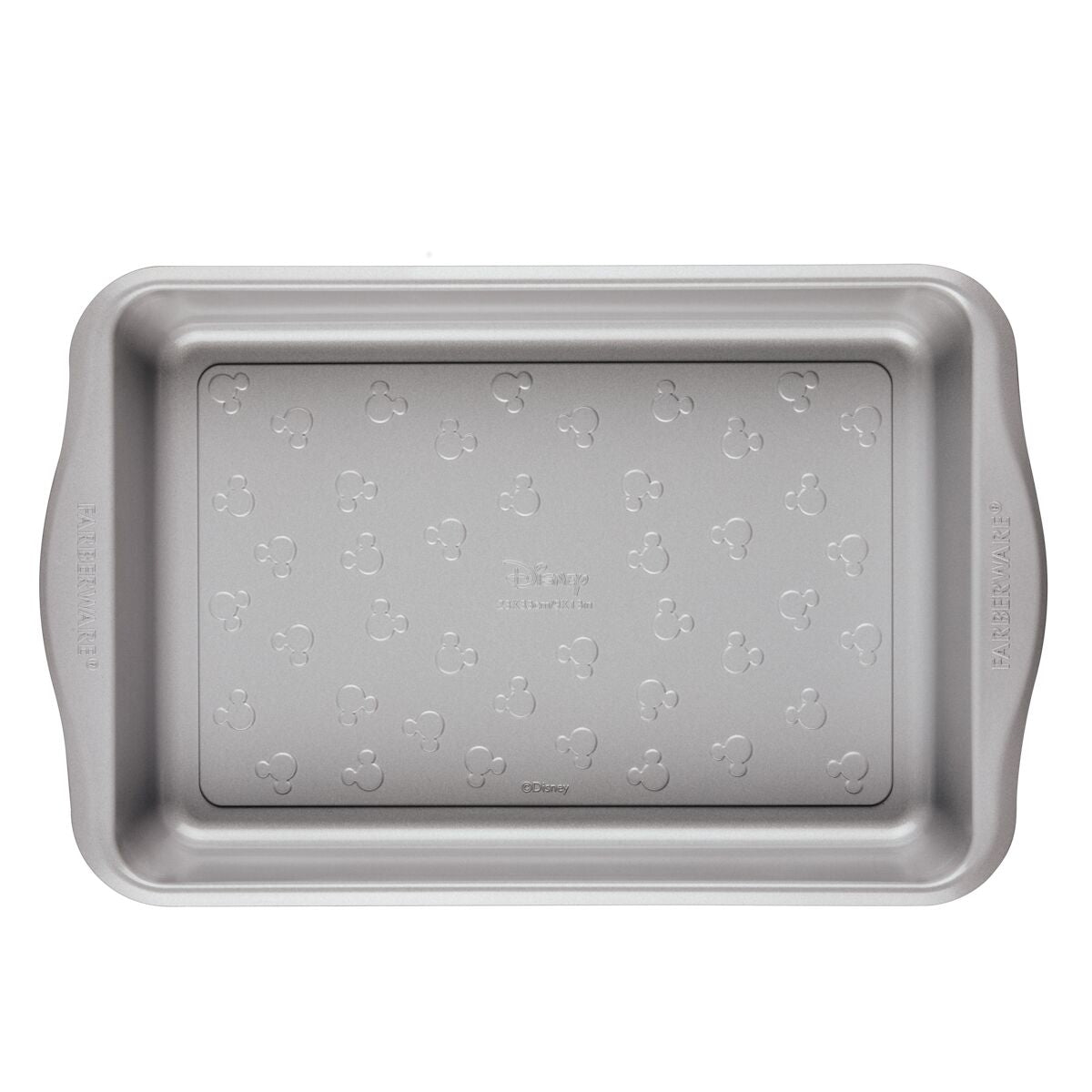 9" x 13" Nonstick Cake Pan featuring a Mickey Mouse pattern on the bottom surface, perfect for adding a touch of magic to your bakeware collection.