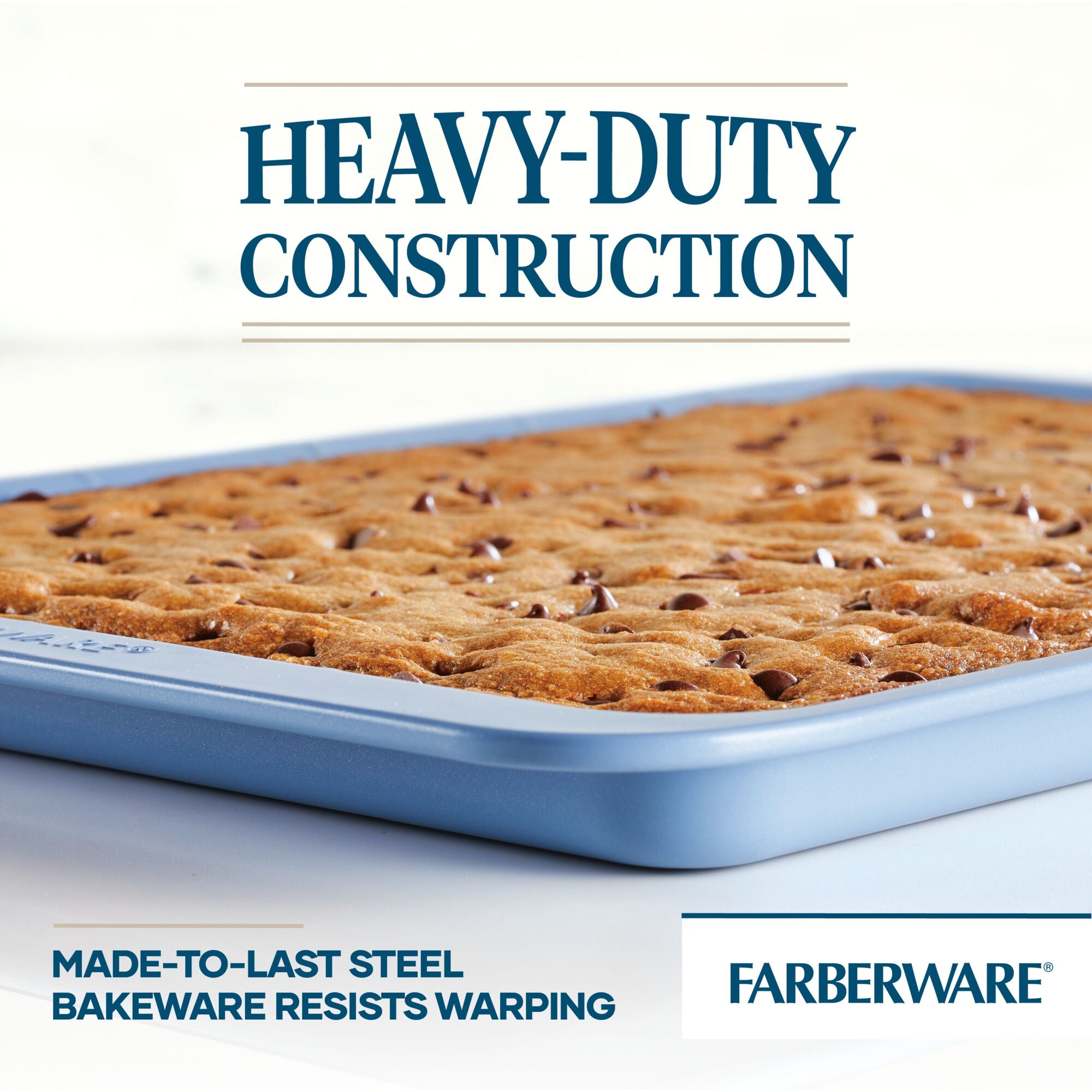 Farberware Easy Solutions 11 x 17 Nonstick Bakeware Cookie Pan Baking  Sheet, Blue 