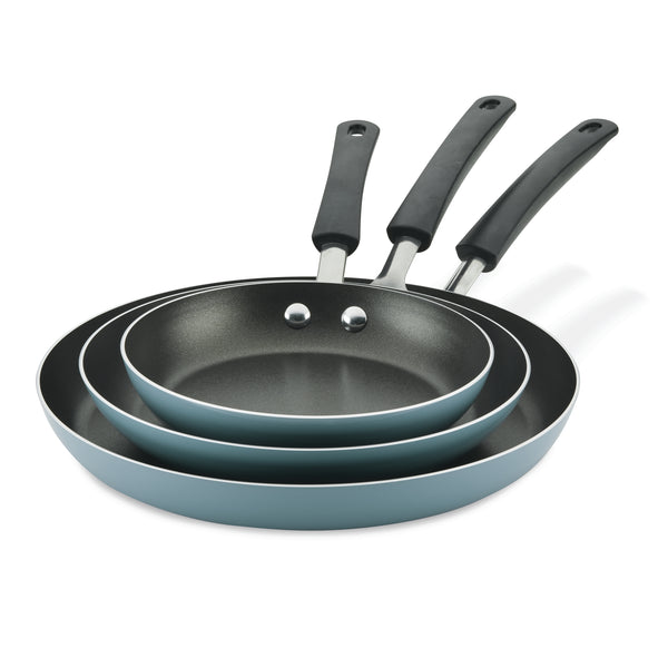 Choice 3-Piece Aluminum Non-Stick Fry Pan Set - 8, 10, and 12 Frying Pans