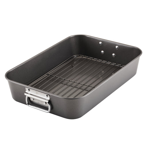 17 x 12.25 Stainless Steel Roaster with Rack — Farberware Cookware