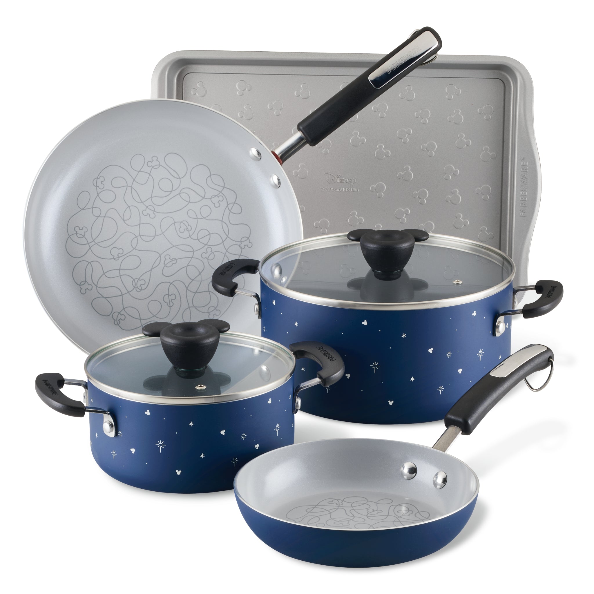 The Bon Voyage 7-Piece Ceramic Nonstick Cookware Set is an ideal choice for culinary enthusiasts. With its blue ceramic finish, included lids, and a baking sheet, this collection brings nautical flair to your kitchen endeavors while adding style to every meal.