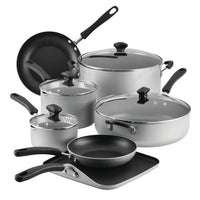 Explore the 11-Piece Nonstick Cookware Set by Farberware, which includes pots and pans with lids designed with DiamondMax Nonstick technology for easy cooking and cleaning.