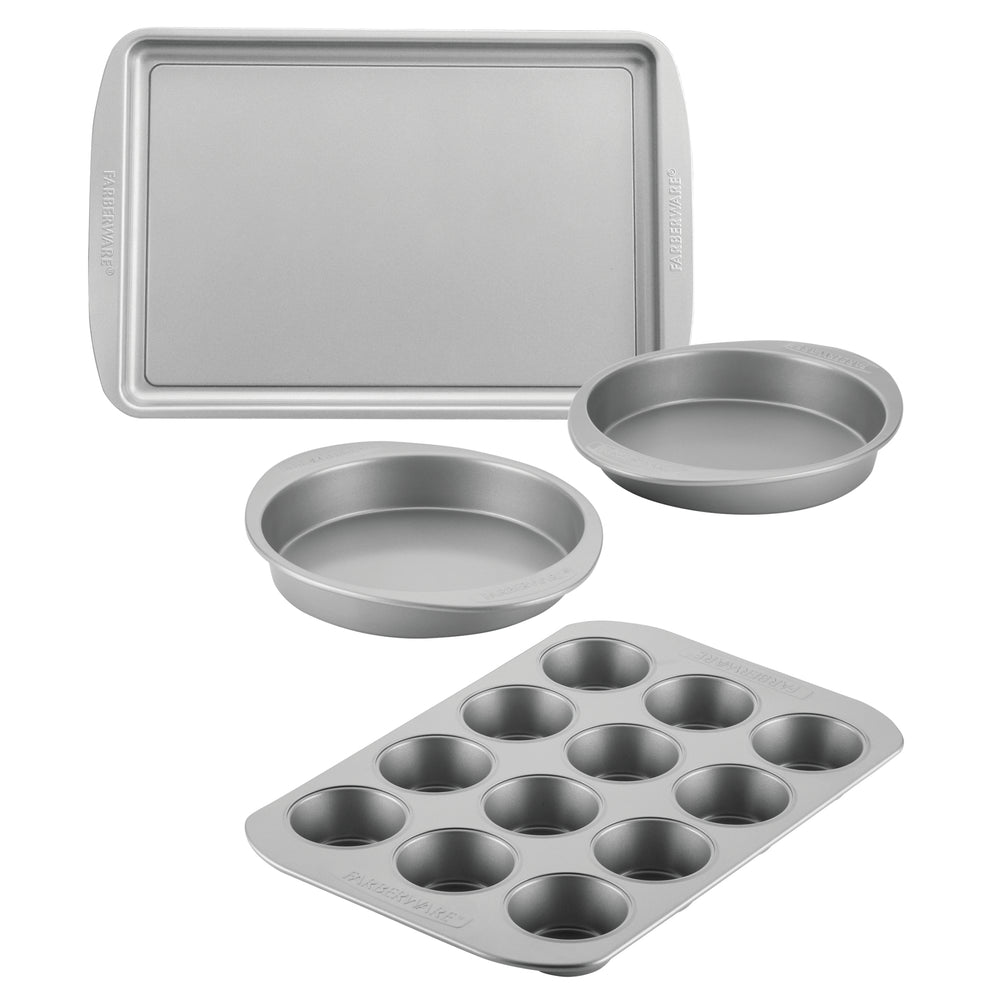 4-Piece Nonstick Cookie, Muffin, Cupcake, and Cake Pan Set