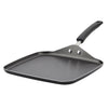 11-Inch Nonstick Square Griddle with a black handle, showcasing durable aluminum construction and a nonstick surface, set against a white background.