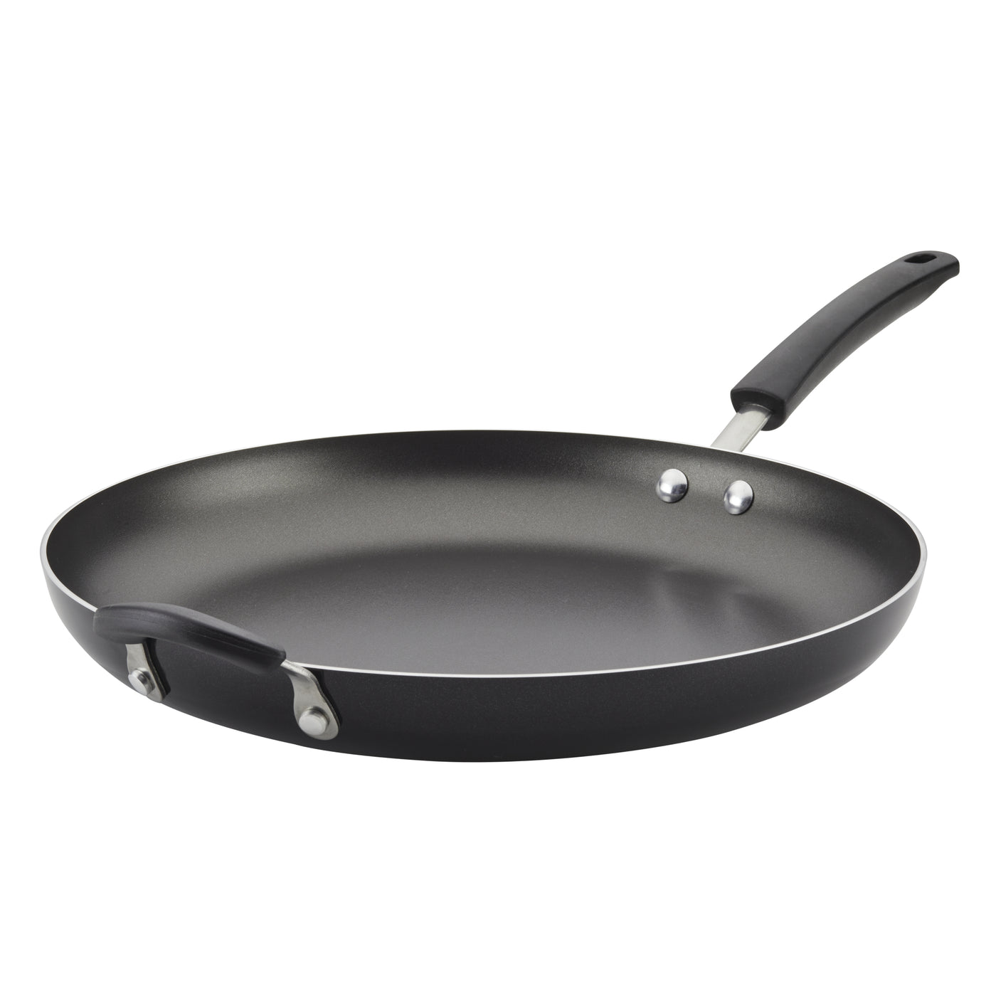 The 14-Inch Nonstick Frying Pan with Helper Handle has a long handle and helper handle, providing an extra large cooking surface to meet all your culinary needs. Its dishwasher-safe design ensures easy clean-up, enhancing your kitchen experience.