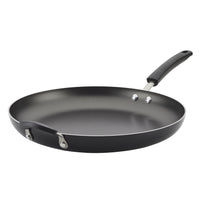 The 14-Inch Nonstick Frying Pan with Helper Handle has a long handle and helper handle, providing an extra large cooking surface to meet all your culinary needs. Its dishwasher-safe design ensures easy clean-up, enhancing your kitchen experience.