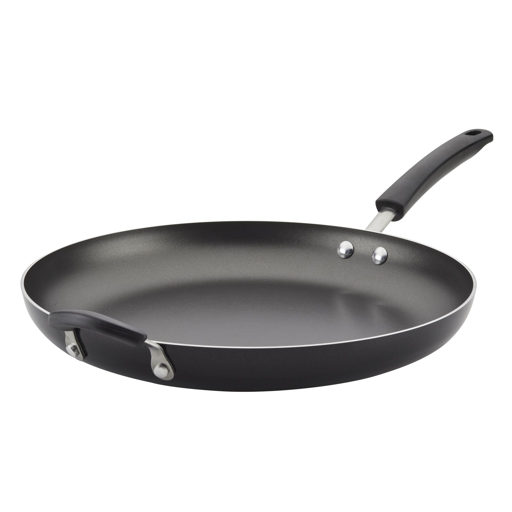 The 14-Inch Nonstick Frying Pan with Helper Handle has a long handle and helper handle, providing an extra large cooking surface to meet all your culinary needs. Its dishwasher-safe design ensures easy clean-up, enhancing your kitchen experience.