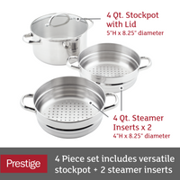 Experience culinary versatility with the 6-Quart Nonstick Jumbo Cooker with Lid and Helper Handle. This set includes a stockpot with lid and two steamer inserts, ideal for crafting one-pot meals. Its DiamondMax™ nonstick coating guarantees effortless cooking and cleanup, offering the same convenience as a jumbo cooker.