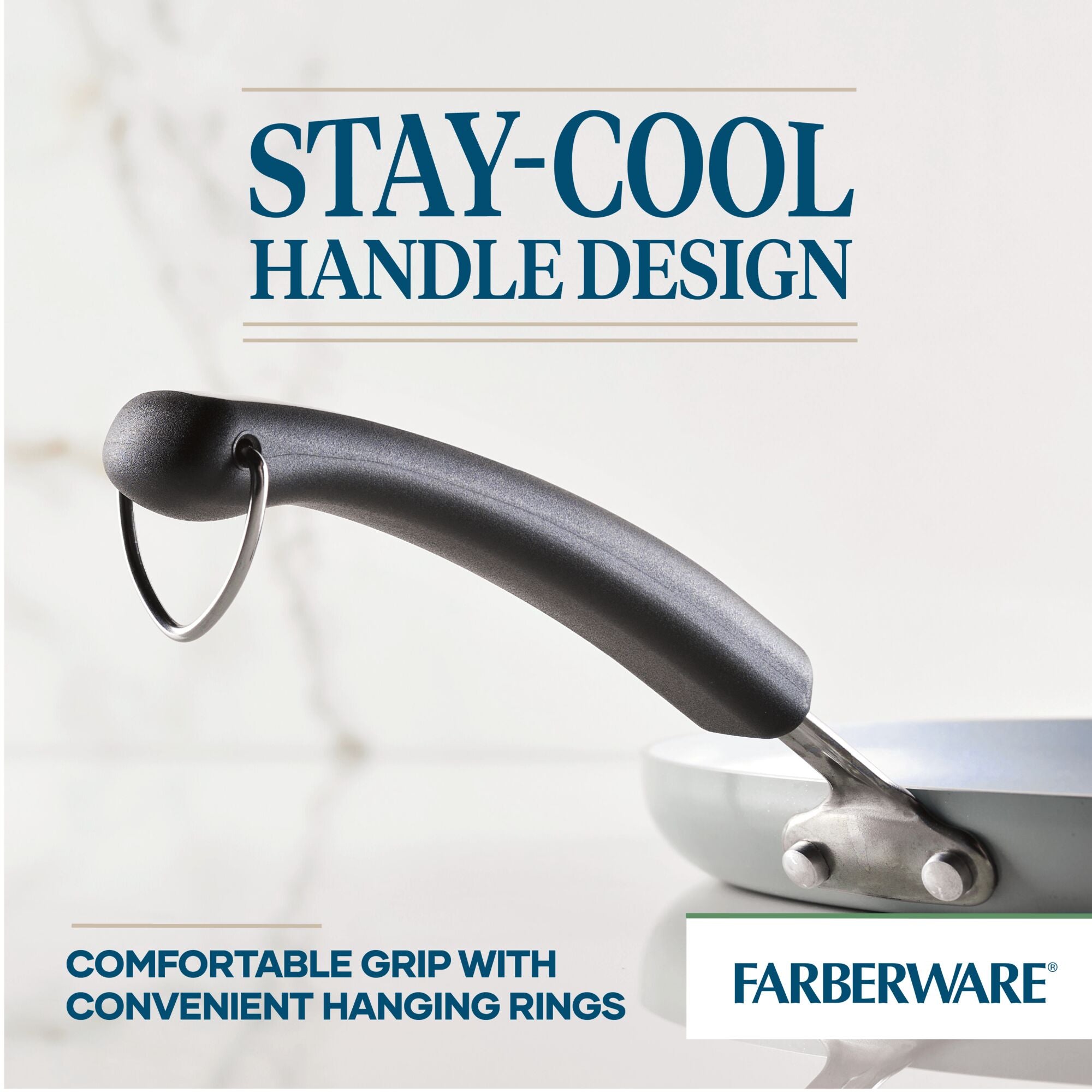 11.25-Inch Recycled Aluminum Ceramic Nonstick Griddle featuring a stay-cool handle and a convenient hanging ring.