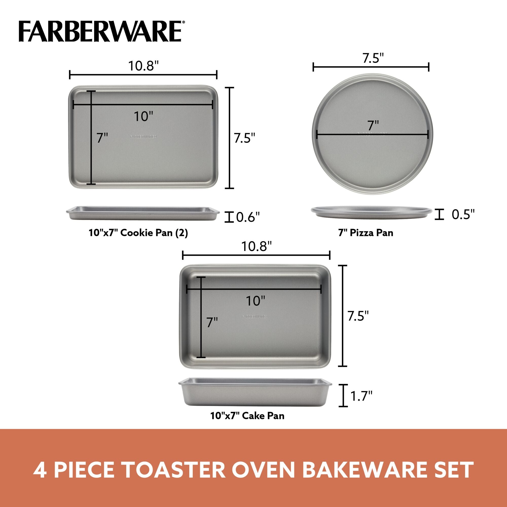 5Piece Toaster Oven Bakeware Set — Farberware Cookware