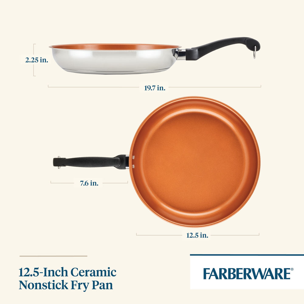 Farberware 12.5 Black Glide Copper Ceramic Nonstick Frying Pan - 10657