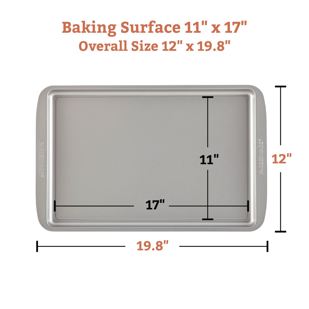 Farberware Nonstick Bakeware Cookie Pan and Cake Pan Set, 4-Piece, Gray