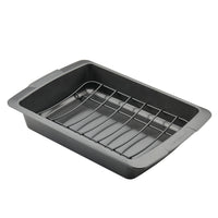 The Nonstick Roaster with U-Rack is an ideal choice for even cooking, featuring a rectangular design that is oven-safe for versatile culinary adventures.