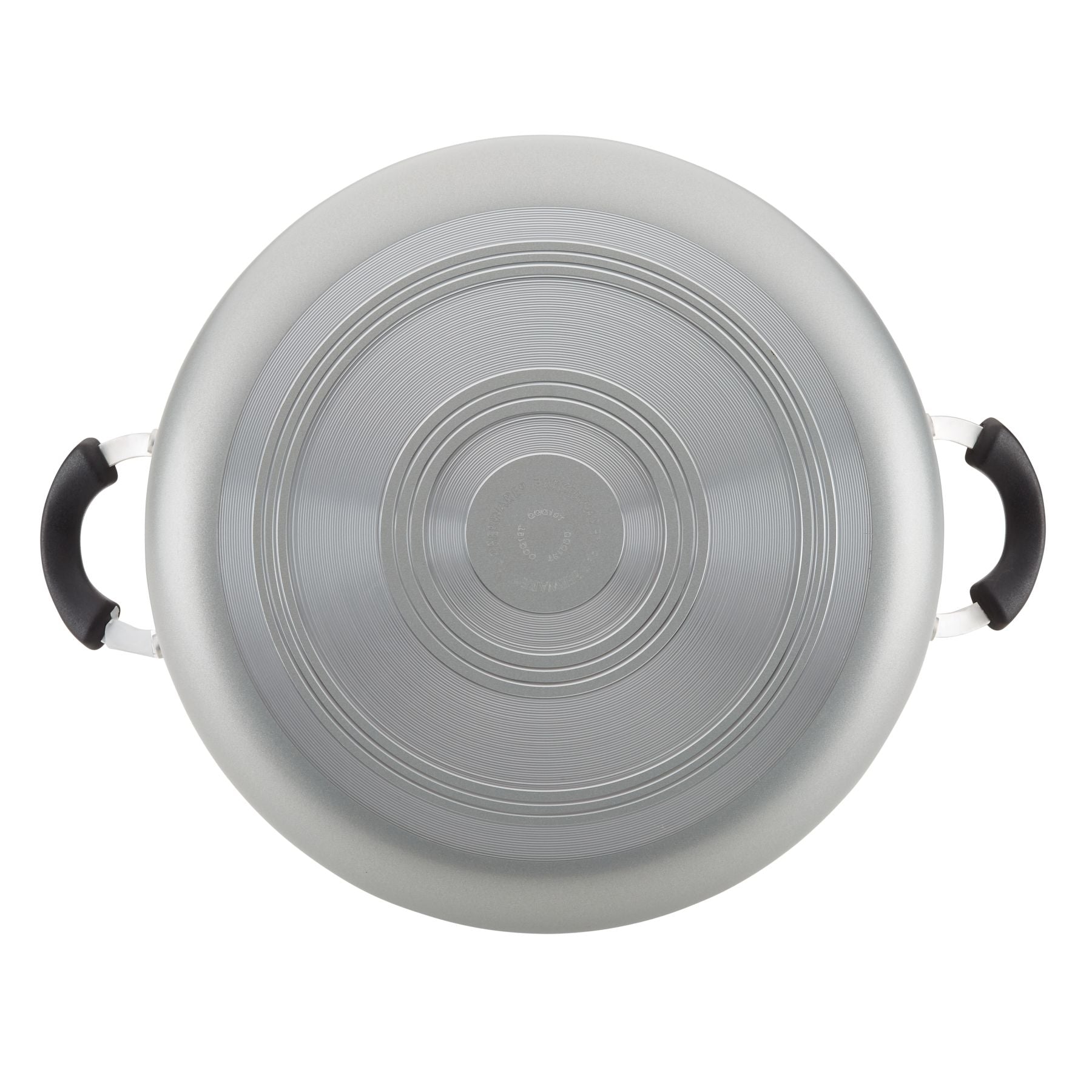 Featuring a silver lid with black handles, the 10.5-Quart Nonstick Stockpot is perfect for family-sized portions and is conveniently dishwasher safe when viewed from above.