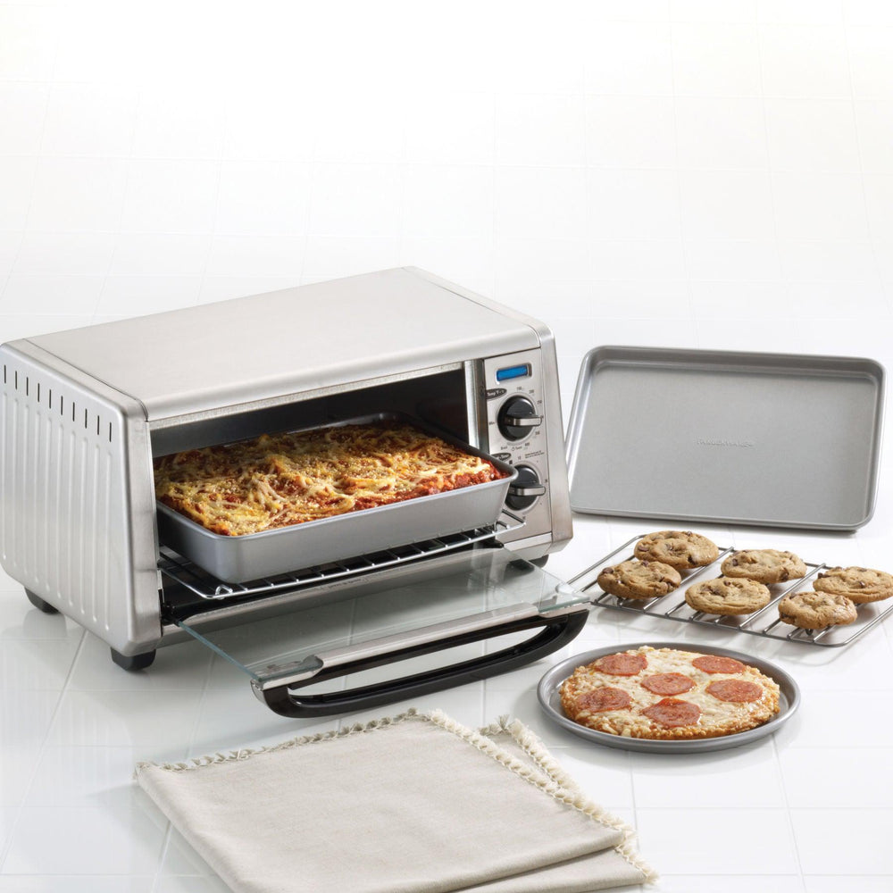 Farberware 4 Slice Toaster Oven W/Timer Stainless Steel Face Plate NIB
