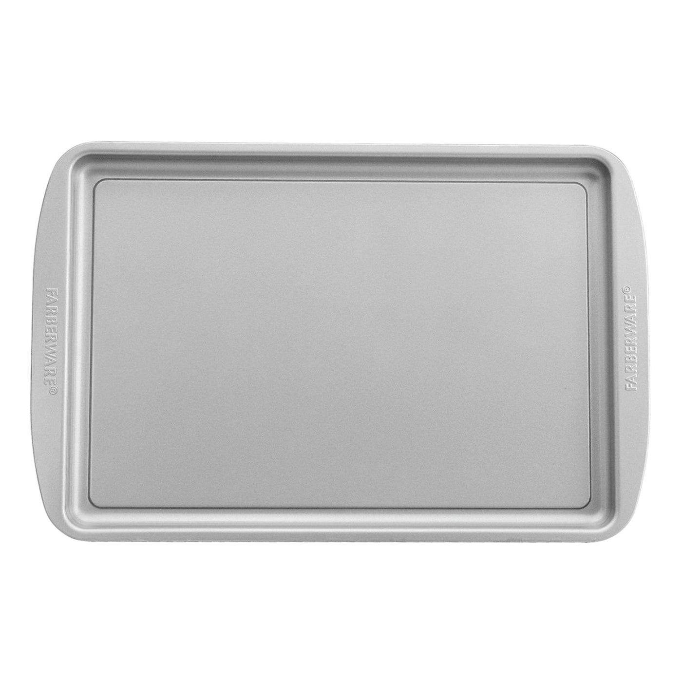 The Cookie Pan is a spacious rectangular baking sheet with raised edges on both ends, ideal for baking batches of delicious cookies.