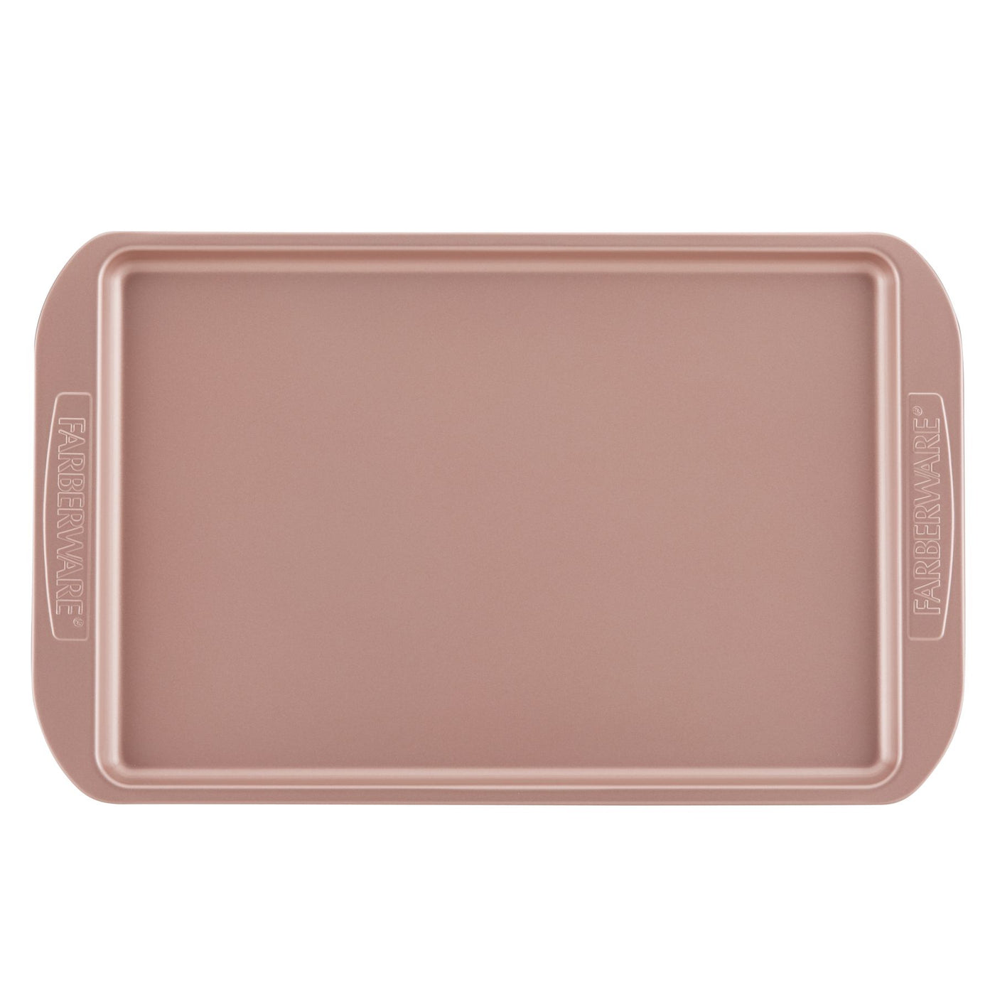 The Cookie Pan is a rectangular baking sheet featuring handles on both sides and a nonstick surface, making it perfect for baking cookies and ensuring easy cleanup.