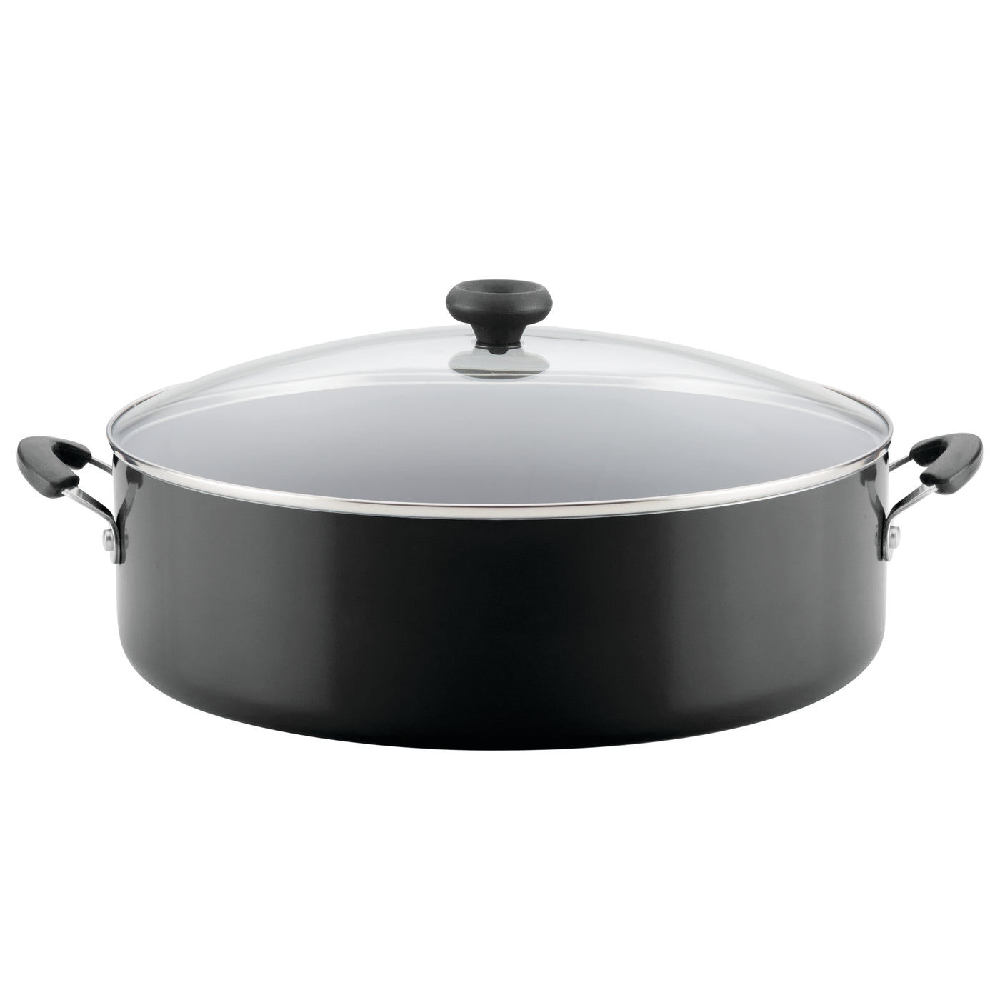 The 14-Inch Nonstick Family Pan, complete with a glass lid and side handles, is perfect for crafting delicious family recipes with ease.