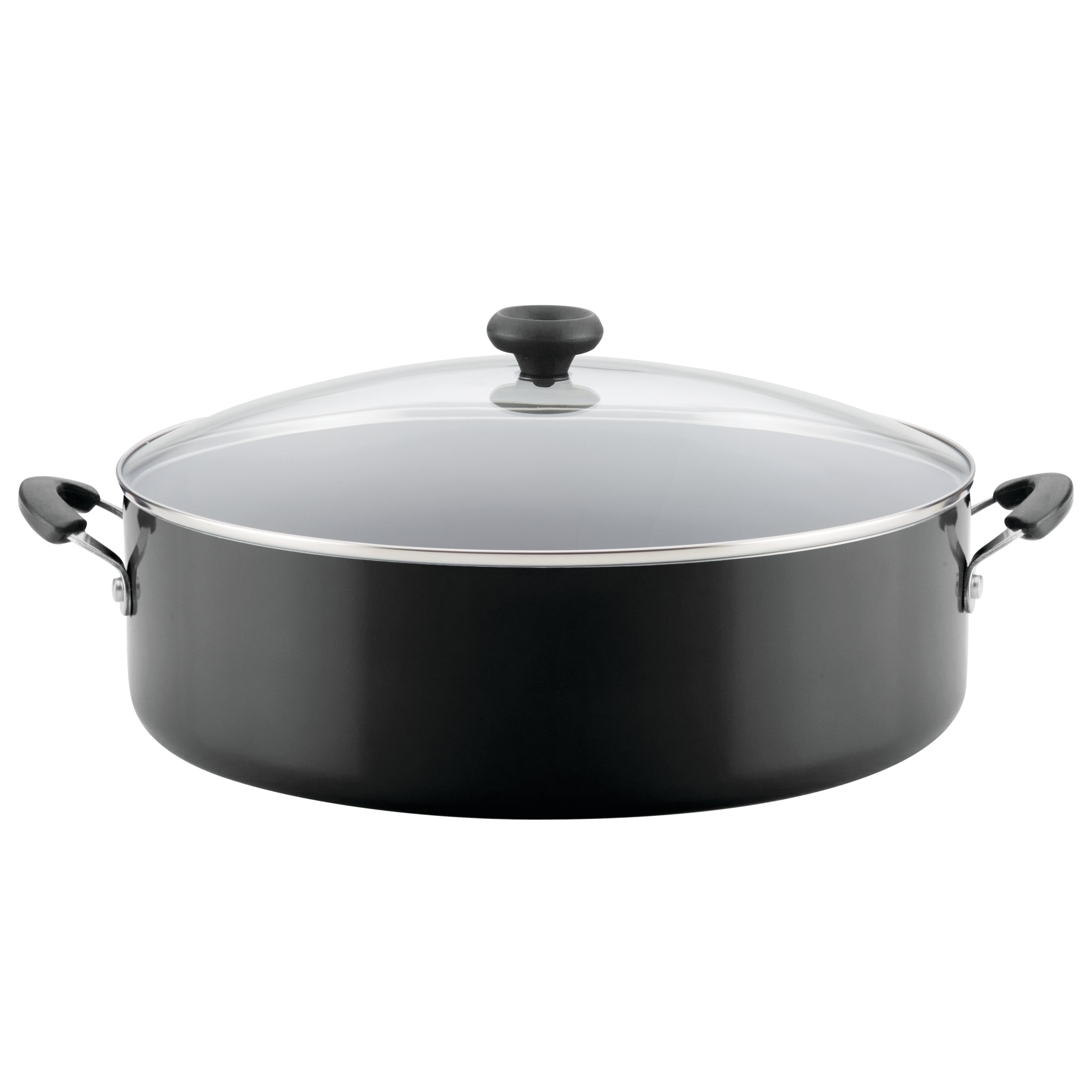 The 14-Inch Nonstick Family Pan, complete with a glass lid and side handles, is perfect for crafting delicious family recipes with ease.