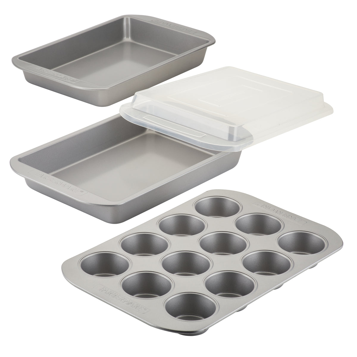 Farberware 10-Inch Nonstick Bakeware Fluted Mold, Gray 