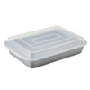 9 X 13-Inch Nonstick Rectangular Cake Pan with Lid on a white background, providing assurance for your food storage and baking needs.