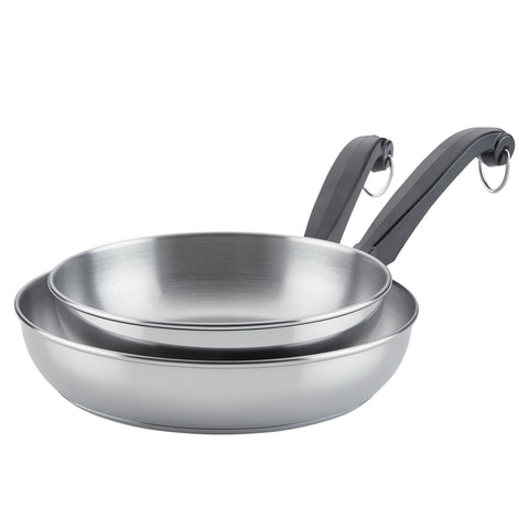 Classic Series Stainless Steel 8.25 10 Frying Pan Set