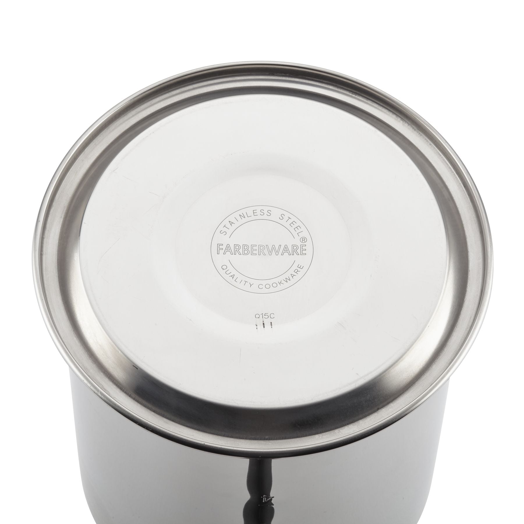 The robust Yosemite Percolator Coffee Maker, crafted from heavy-duty stainless steel and featuring a lid, is viewed from above.