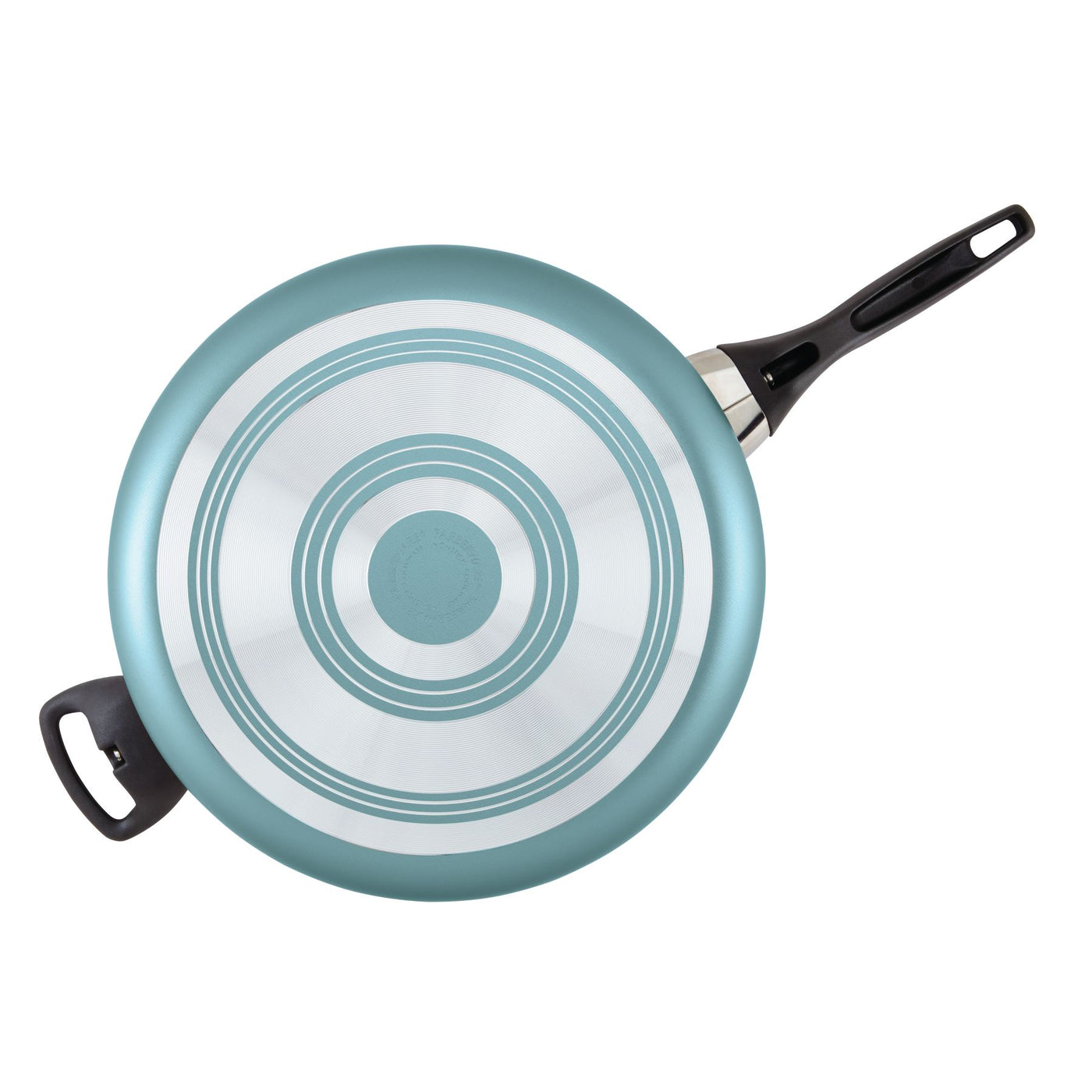 The 6-Quart Nonstick Jumbo Cooker showcases a teal non-stick exterior and a sleek black handle, ideal for preparing party-sized portions.