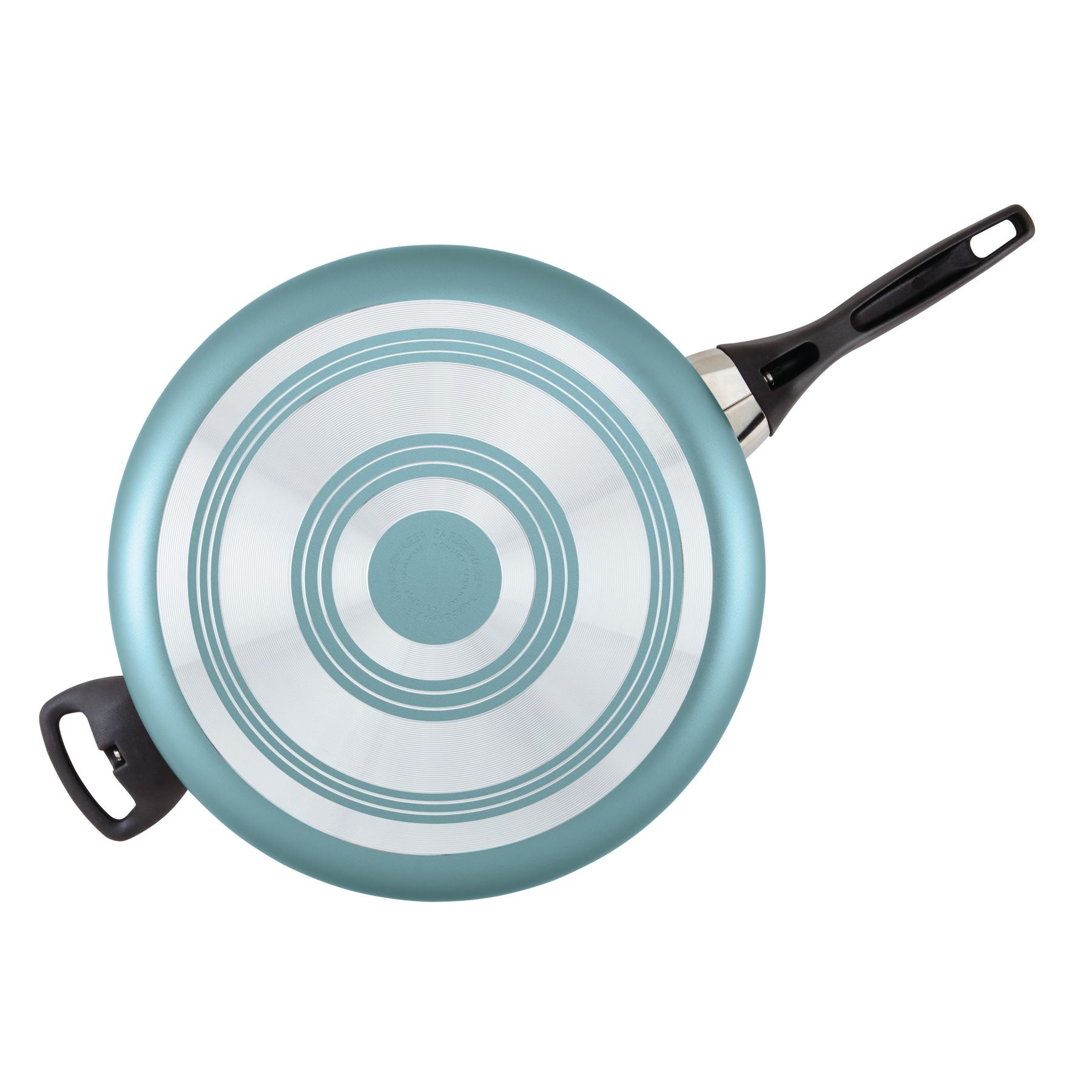 The 6-Quart Nonstick Jumbo Cooker showcases a teal non-stick exterior and a sleek black handle, ideal for preparing party-sized portions.