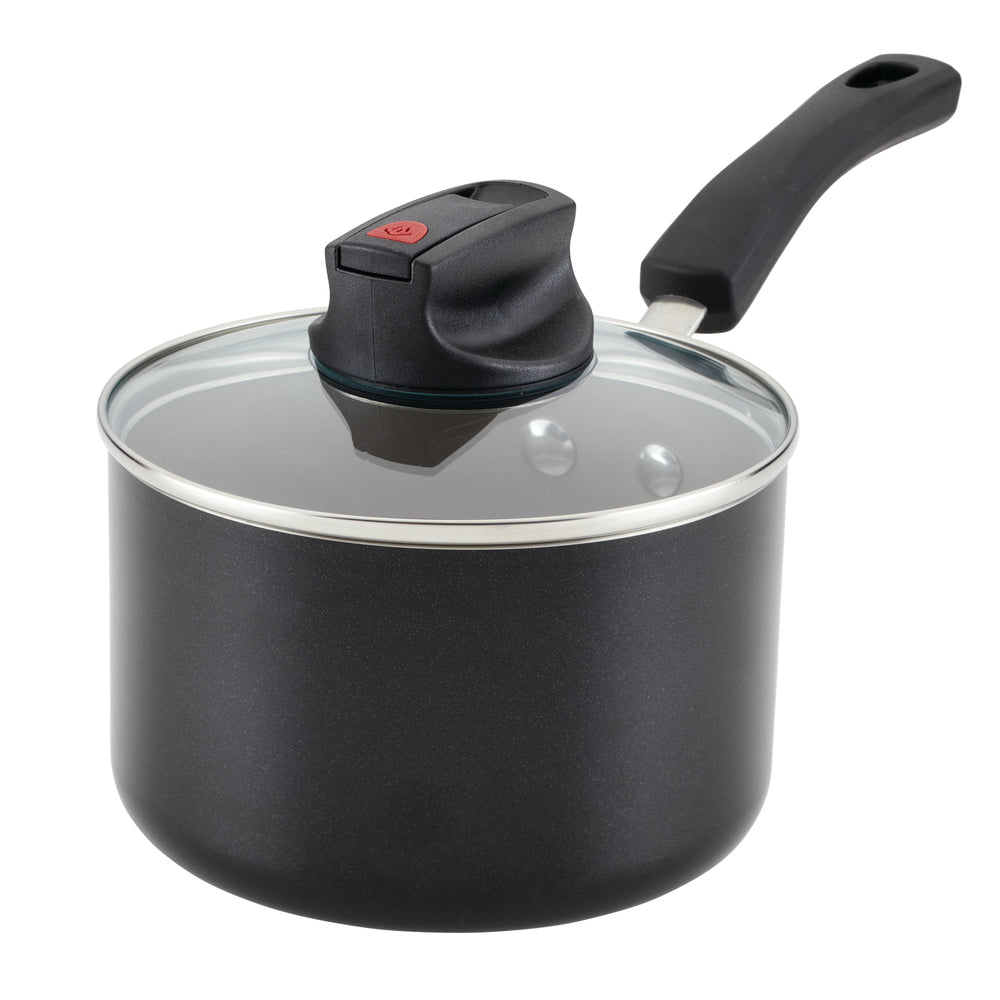  Cook N Home Nonstick Sauce Pan with Glass Lid 3-Qt,  Multi-purpose Pot Saucepan Kitchenware, Black, Aluminum: Home & Kitchen