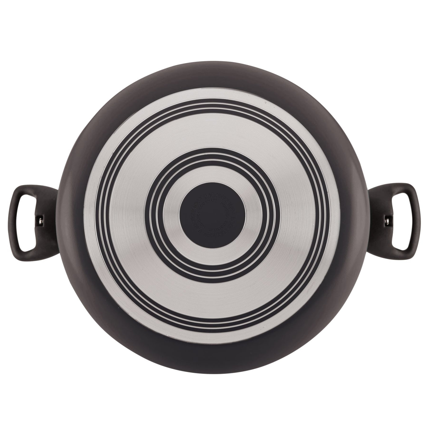 Top view of the 10.5-Quart Nonstick Stockpot featuring handles and circular patterns on its base, ideal for preparing family-sized portions.