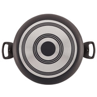 Top view of the 10.5-Quart Nonstick Stockpot featuring handles and circular patterns on its base, ideal for preparing family-sized portions.