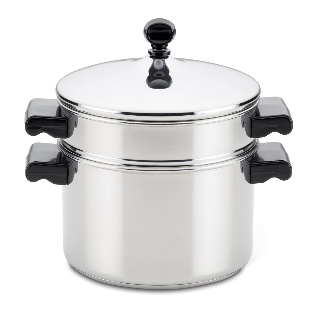 3-Tier 11.6 qt. Stainless Steel Steamer Insert Saucepot with Lid