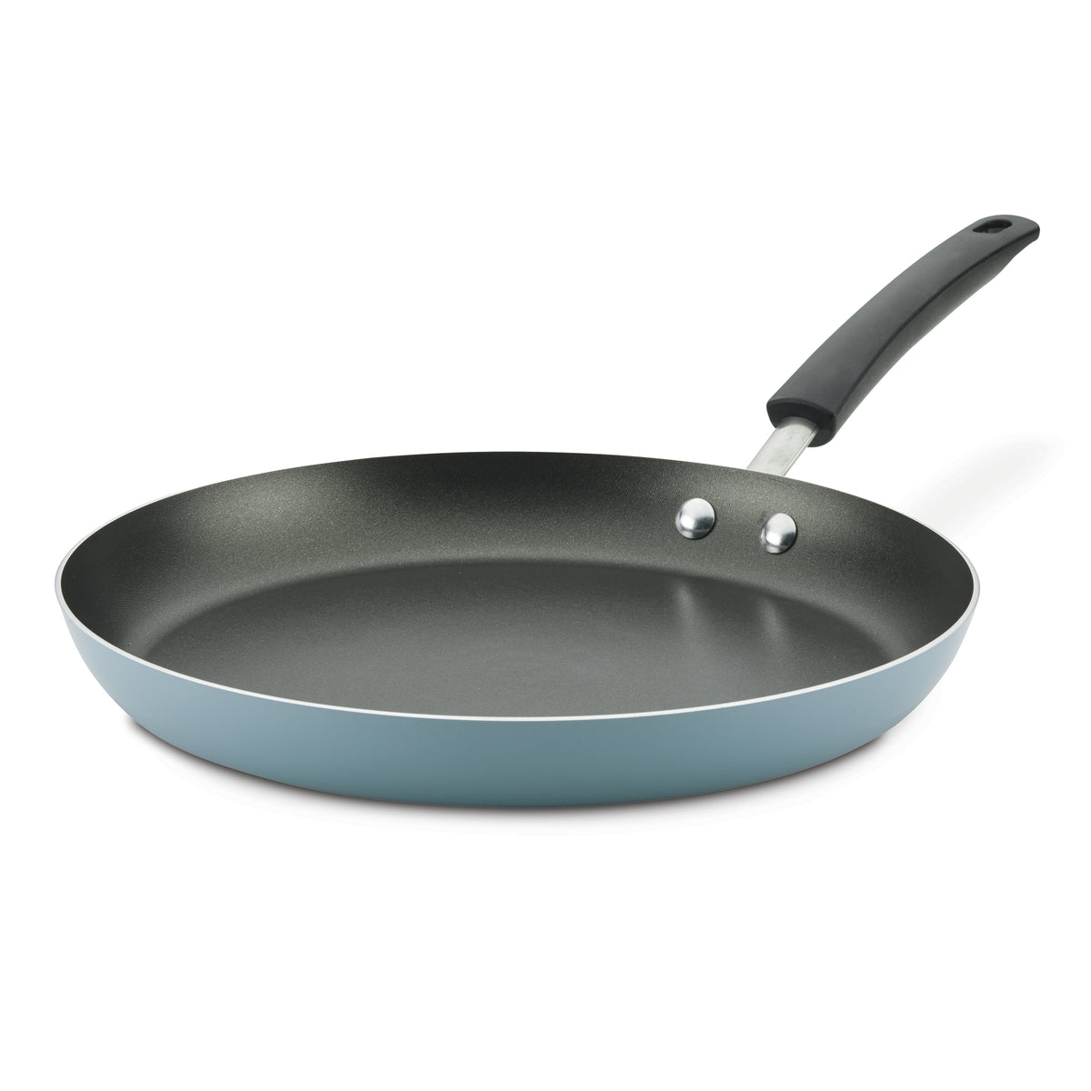 Choice 2-Piece Aluminum Non-Stick Fry Pan Set with Blue Silicone Handles -  8 and 10 Frying Pans