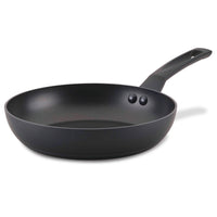 The 10-Inch Frying Pan, featuring a sleek black design and a sturdy handle, rests on a white background. It proudly showcases a nonstick surface for easy cooking and cleaning.
