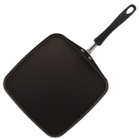 The 11-Inch Nonstick Square Griddle with a black handle is set against a white background and includes DiamondMax nonstick coating for effortless food release.