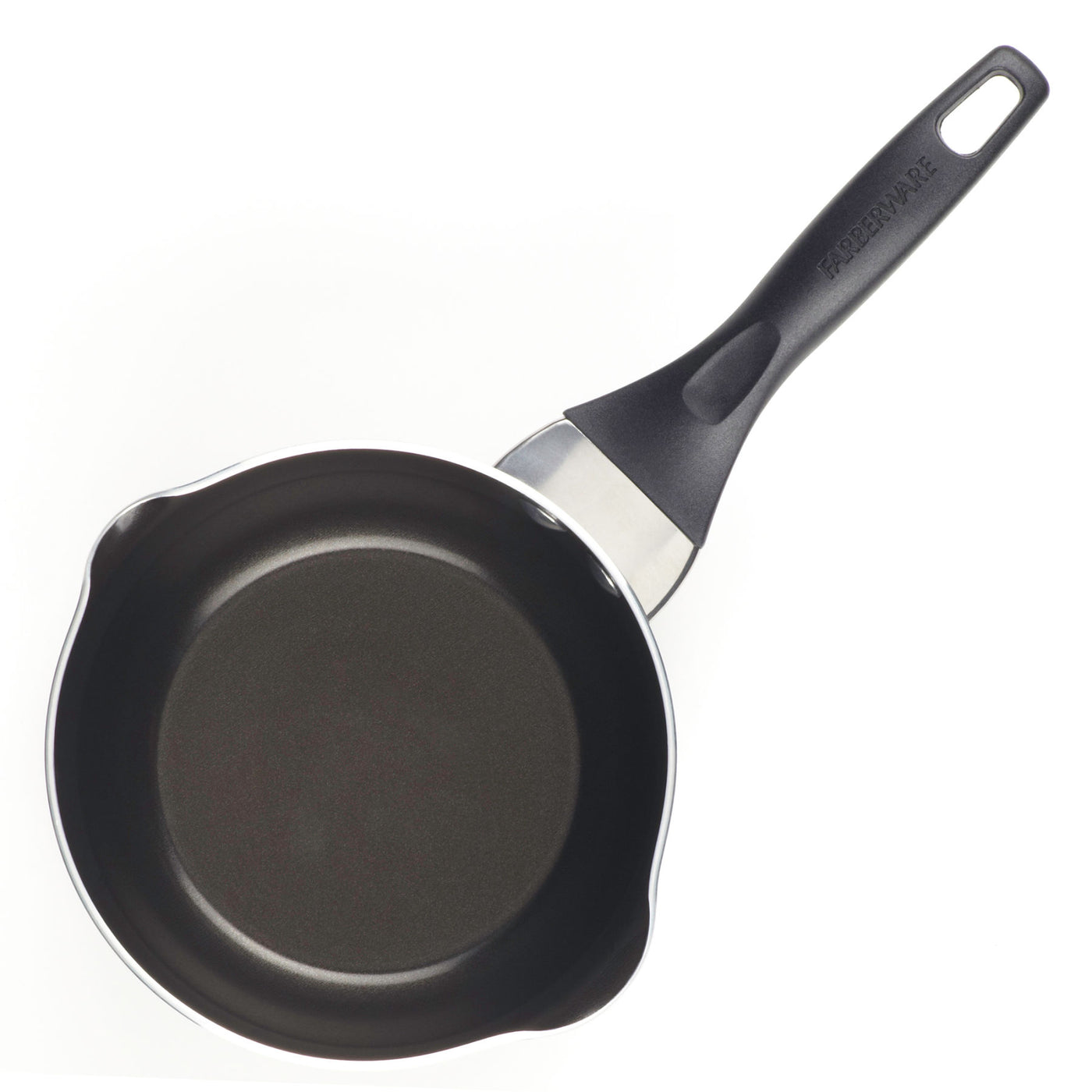 The durable construction of the Nonstick Saucepan with Straining Lid ensures it remains reliable, featuring a black handle. Its sleek design looks stunning against a white background and is conveniently dishwasher safe, making cleanup a breeze.