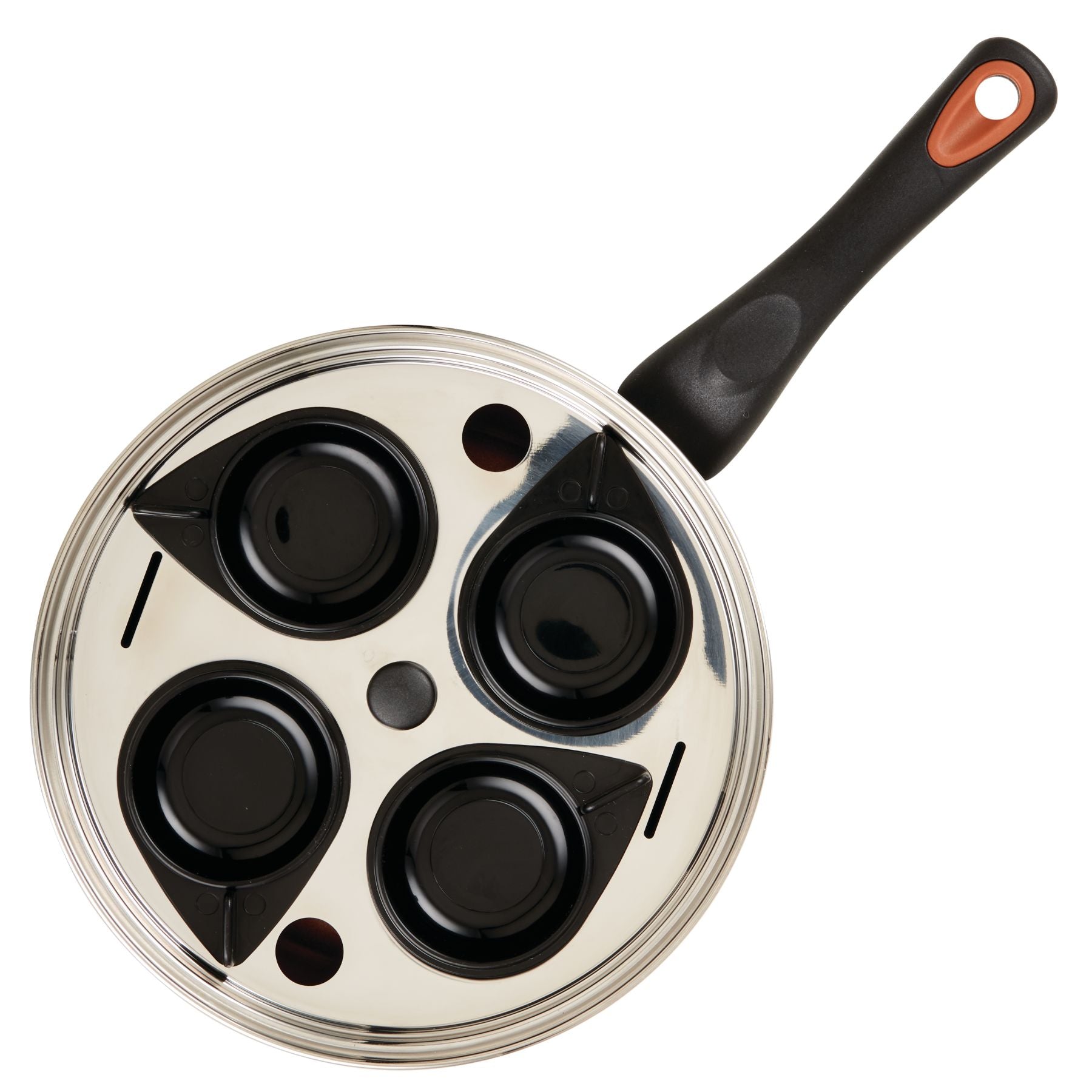 A brunch superstar, the 8-Inch Copper Ceramic Nonstick Egg Poacher features four cups and a handle, perfect for creating the ultimate eggs Benedict.