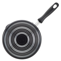 Nonstick saucepan featuring DiamondMax nonstick technology, a circular pattern on the bottom, and a black handle.