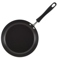 15-piece nonstick cookware set crafted from heavy gauge aluminum, featuring a long-handled black frying pan, presented on a white background.