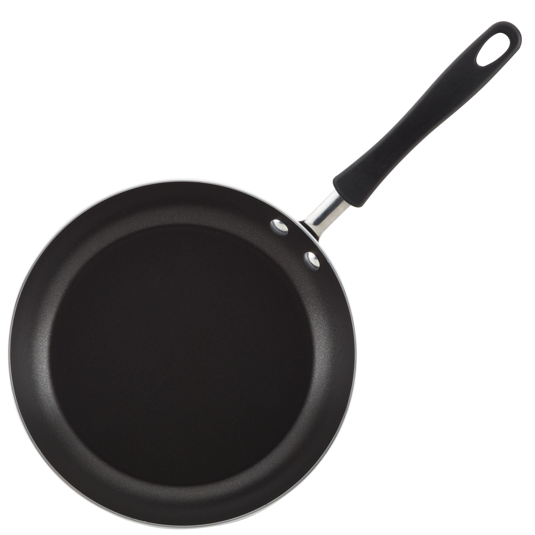 The Nonstick Frying Pan Set, featuring a stylish black handle, is elegantly captured from above, highlighting its superior cooking surface.