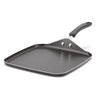 The 11-Inch Nonstick Square Griddle, featuring a long handle and DiamondMax nonstick coating for effortless food release, is displayed against a white background.
